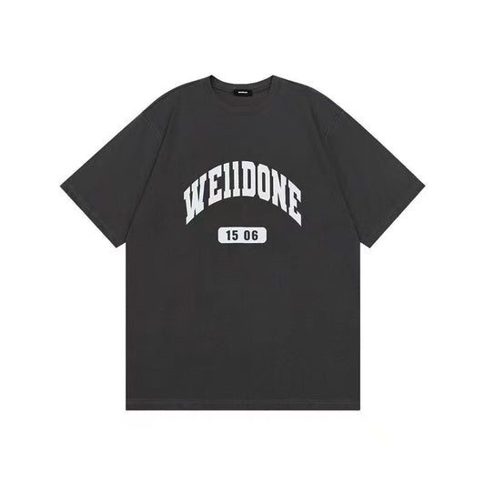 WE11DONE Old School Campus Logo Tee Grey