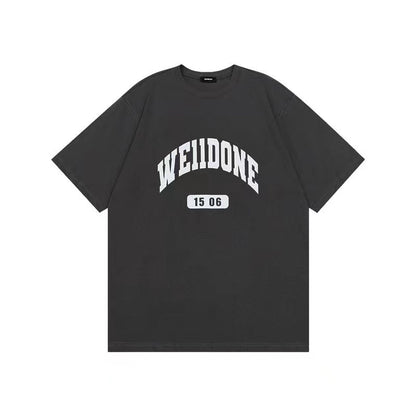 WE11DONE Old School Campus Logo Tee Black