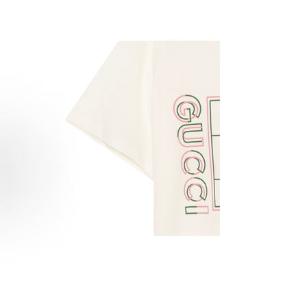 GUCCI 2022 Fall Logo Letter Print Round-neck Short-sleeved T-Shirt for Women, in Brown
