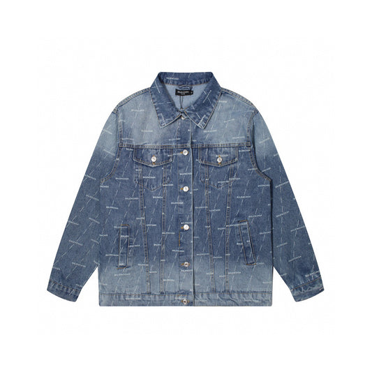 Balenciga logo jacket lx9922 blue