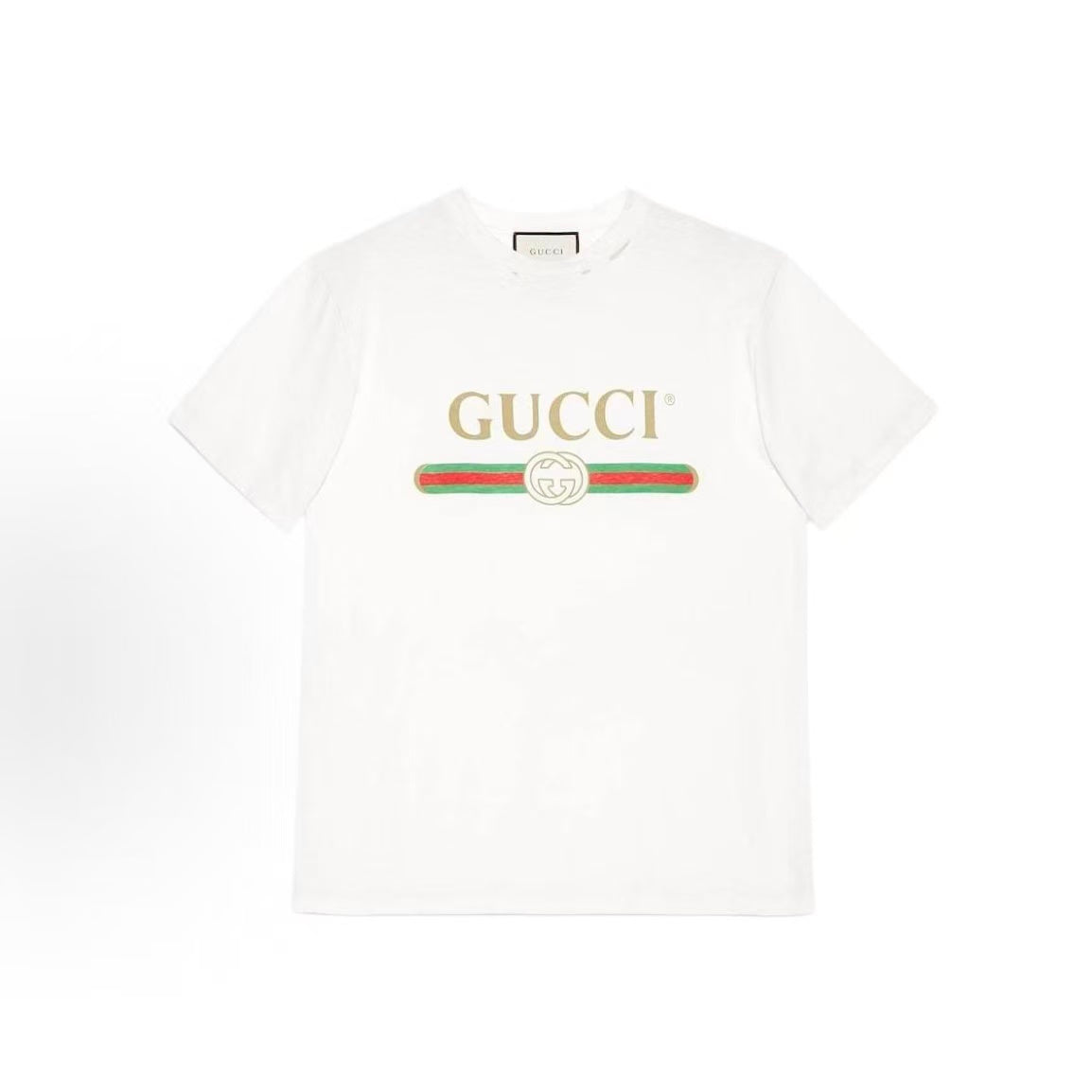 GUCCI Logo Letter Print Short Sleeve T-Shirt for Women, White