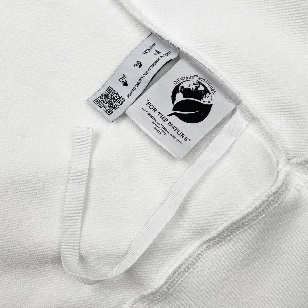 Off-White environmentally friendly oil painting tree print hoodie white