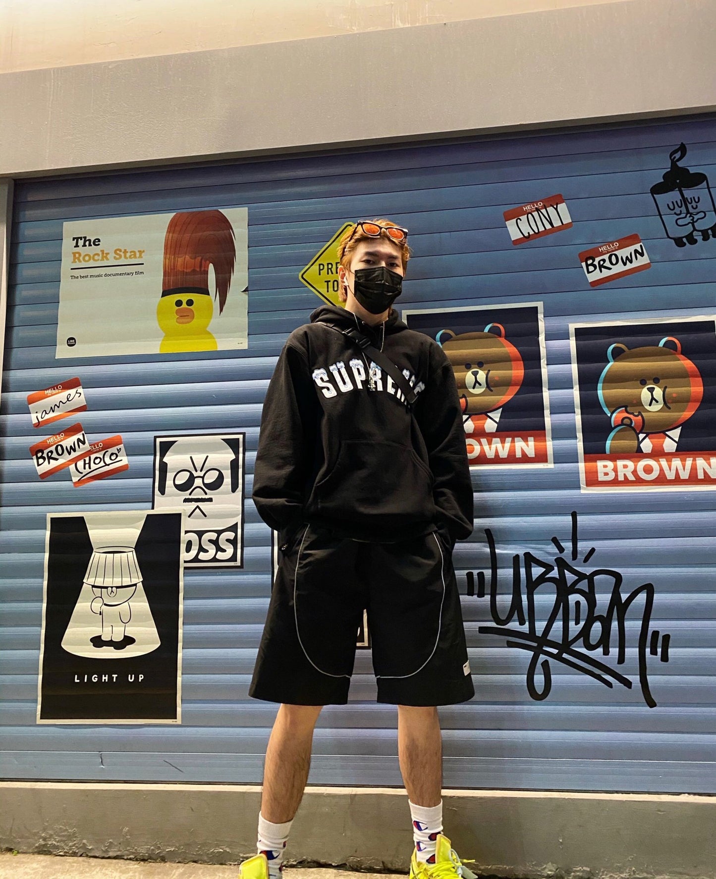 Supreme Icy Arc Logo Hoodie Black/White