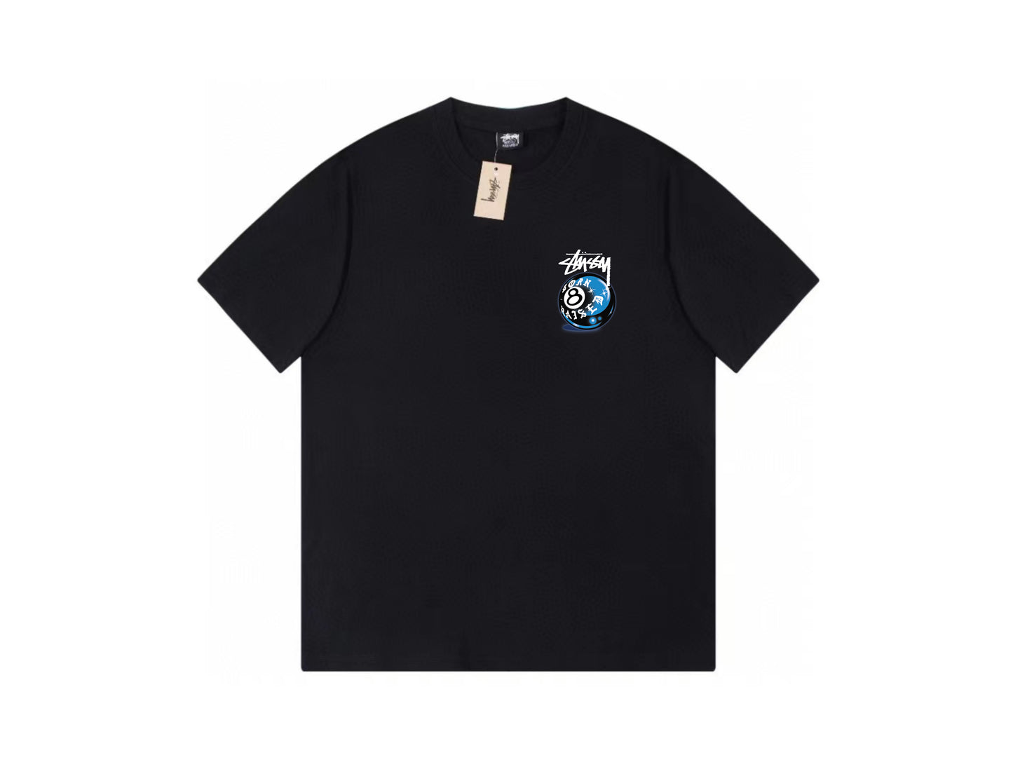 STUSSY 8 BALL PRINT TEE BLACK