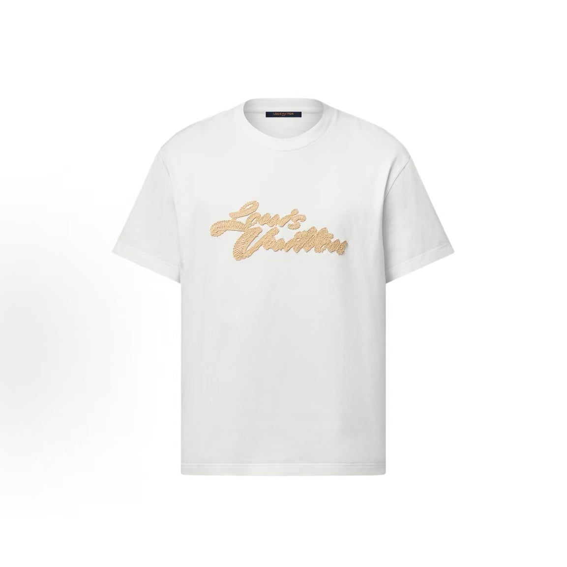 LOUIS VUITTON FW25 Autumn-Winter Men's Collection - Solid Embroidered Short-Sleeved T-Shirt for Men