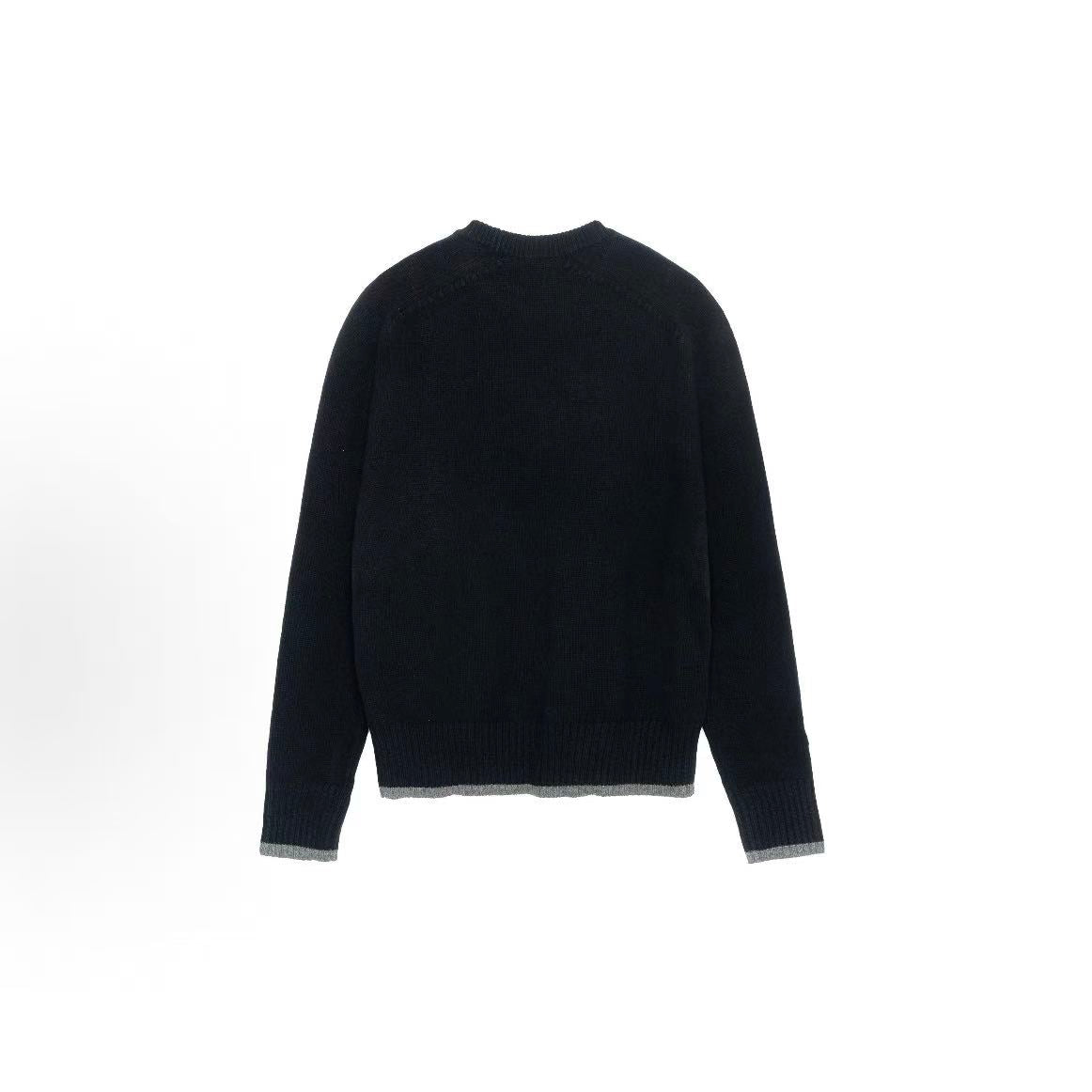 DIOR (Dior) - FallWinter 2022 - Letter Logo Embroidered Wool Long-Sleeve Sweater for Men - Black