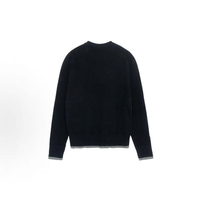 DIOR (Dior) - FallWinter 2022 - Letter Logo Embroidered Wool Long-Sleeve Sweater for Men - Black