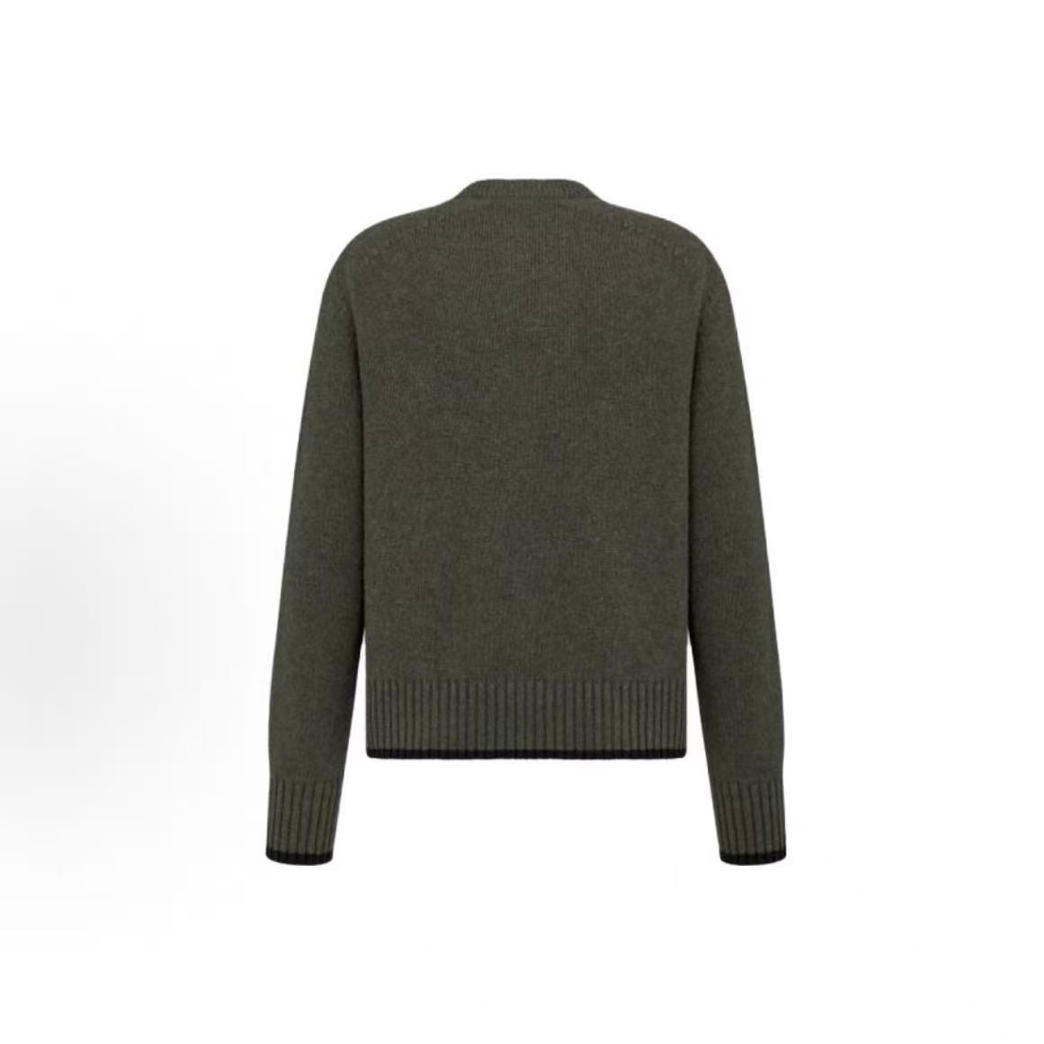 DIOR (Dior) - FallWinter 2022 - Letter Logo Embroidered Wool Long-Sleeve Sweater for Men - Black