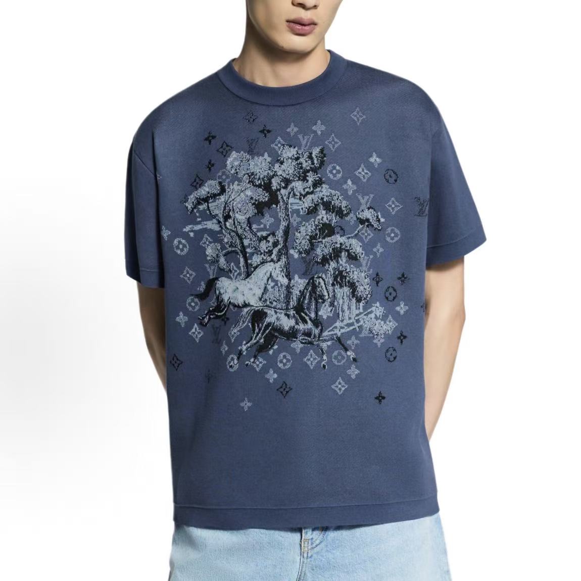 LOUIS VUITTON SS26 Spring/Summer Collection Lunar Year Limited Edition Short Sleeve Plaid Round Neck T-Shirt for Men