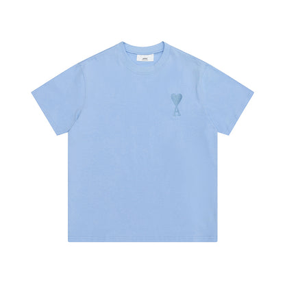 AMI Same Color Logo Tee Blue