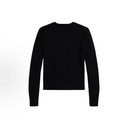 Ralph Lauren Embroidered Horse Pattern Cotton Blended Round-neck Single-button Long-sleeved Cardigan - Knitwear - Fitted Style - Women's - Polo Black