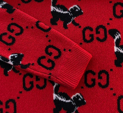 GUCCI GG AND SKUNK WOOL KNIT SWEATER – GCK012