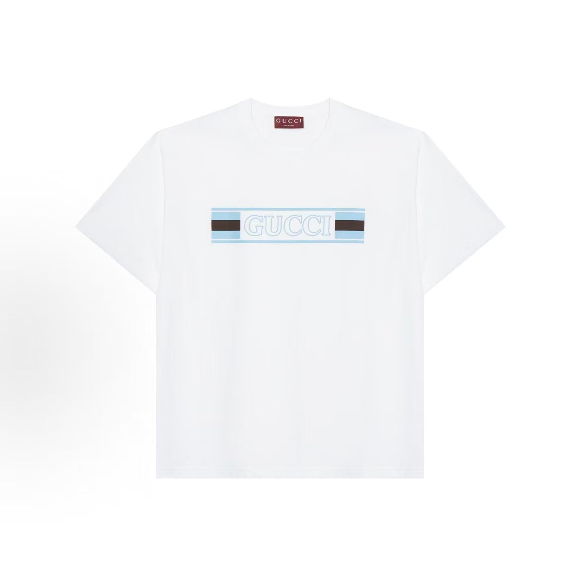 GUCCI Ancient Grecian SS25 Printed Knitted Cotton Short-Sleeved T-Shirt for Men - White