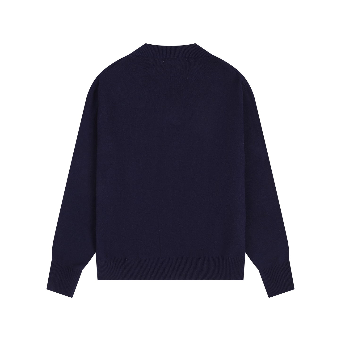 AMI Small Logo V-neck Button Sweater Black