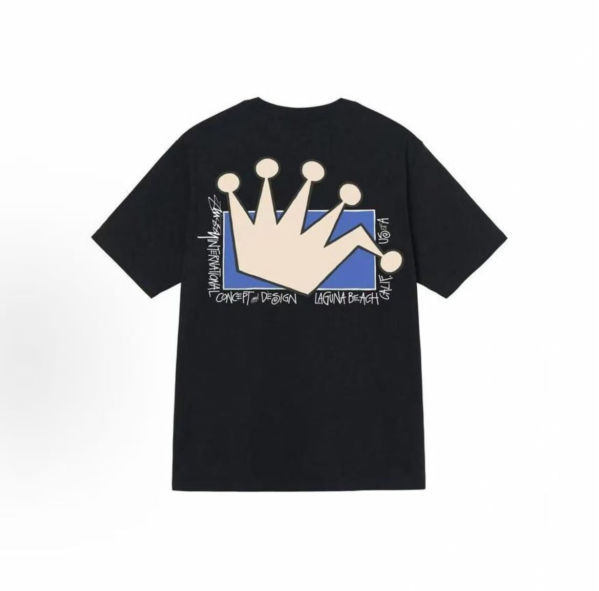 Stussy SS22 Lb Crown Tee - A classic crown logo printed round-neck pullover summer short-sleeved American retro T-shirt that is comfortable, loose-fitting and versatile, suitable for both men and women.