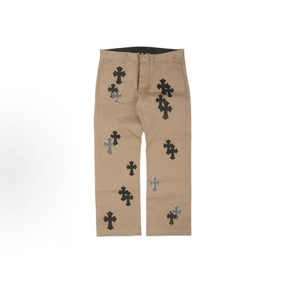 Chrome Hearts Cotton Twill Button Casual Pants, Unisex