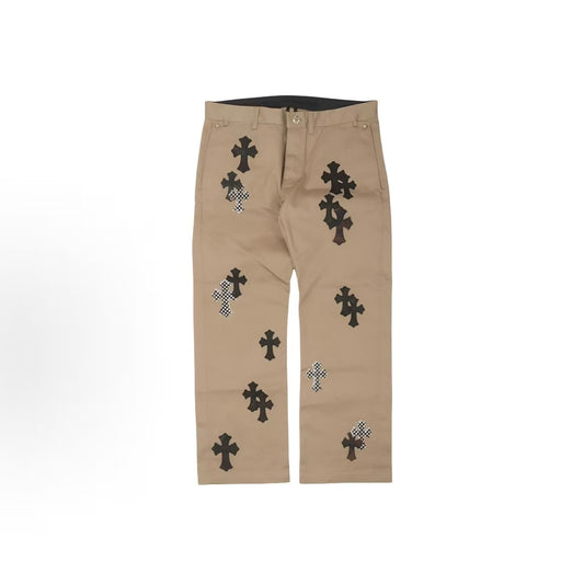 Chrome Hearts Cotton Twill Button Casual Pants, Unisex