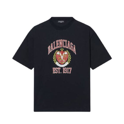 BALENCIAGA MEN’S COLLEGE T-SHIRT MEDIUM FIT IN BLACK – BAS010