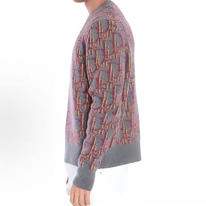 DIOR (Dior) Men's Long Sleeve Round-neck Pullover Sweater in Gray