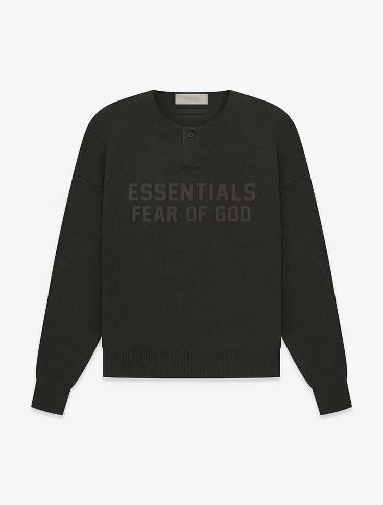 FOG FEAR OF GOD ESSENTIALS 23 Multi-stitch henley neck sweater