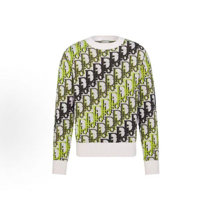 DIOR (Dior) Spring 2026 Men's Collection - Wool Plaid Round-neck Printed Sweater for Men