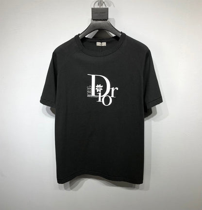 DIOR RELAXED-FIT DIOR BY ERL T-SHIRT BLACK SLUB COTTON JERSEY – DOT022