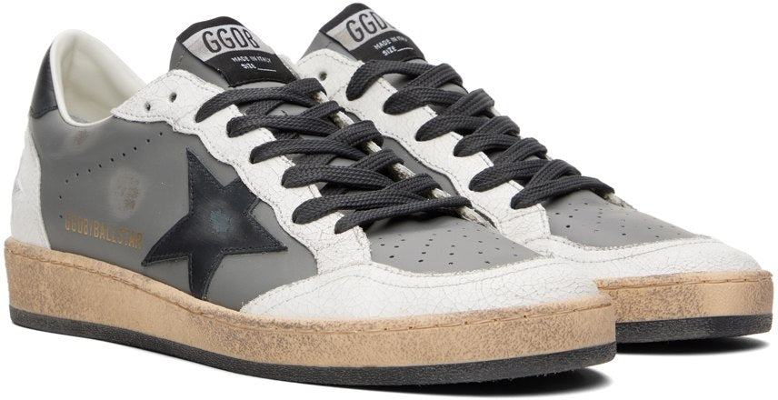 GOLDEN GOOSE حذاء سنيكرز Ball Star رمادي وأبيض