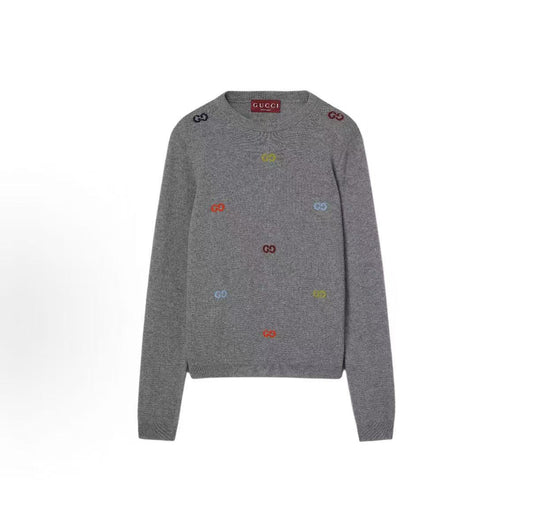 GUCCI 2025 Early Autumn Collection - Round-neck Printed Jacquard Sleeveless Sweater - Men's Style