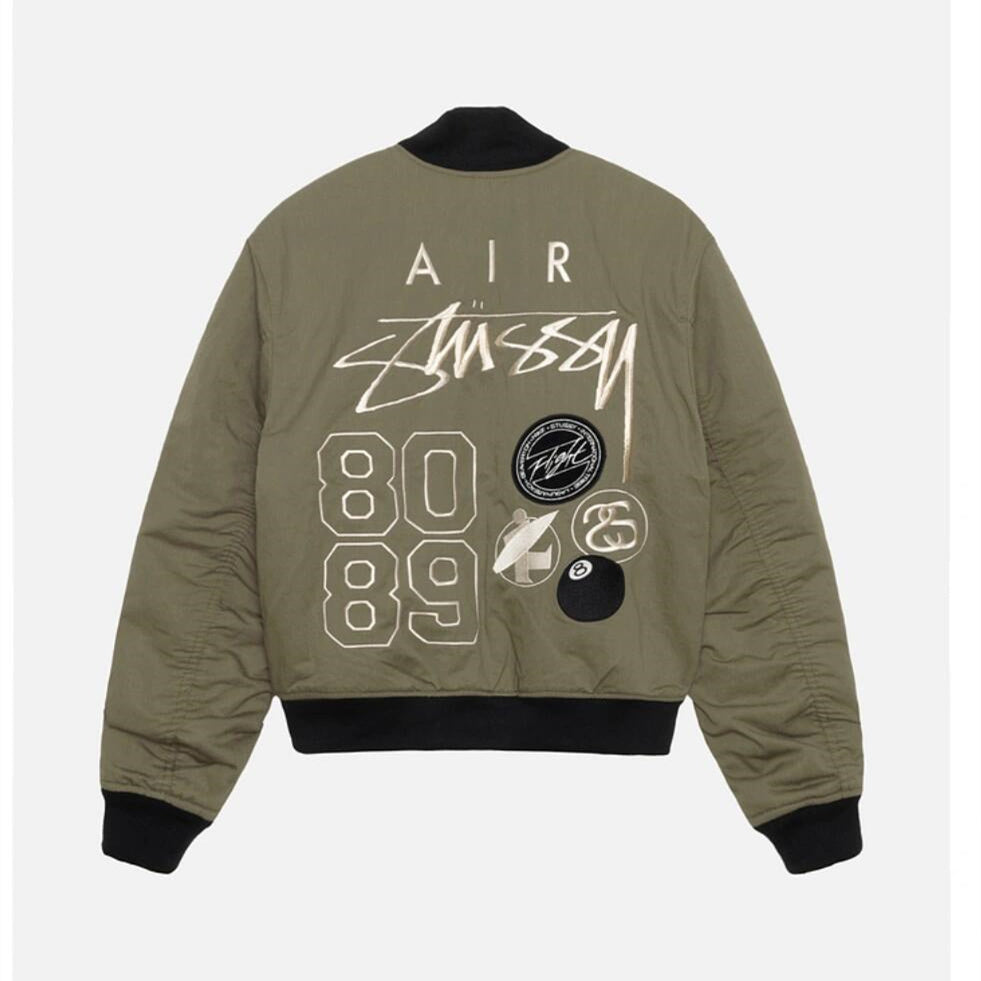 STUSSY ×NIKE BASEBALL JACKET ARMY GREEN