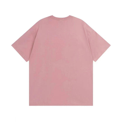 STUSSY Dinosaur Print Crew-neck Tee In Pink