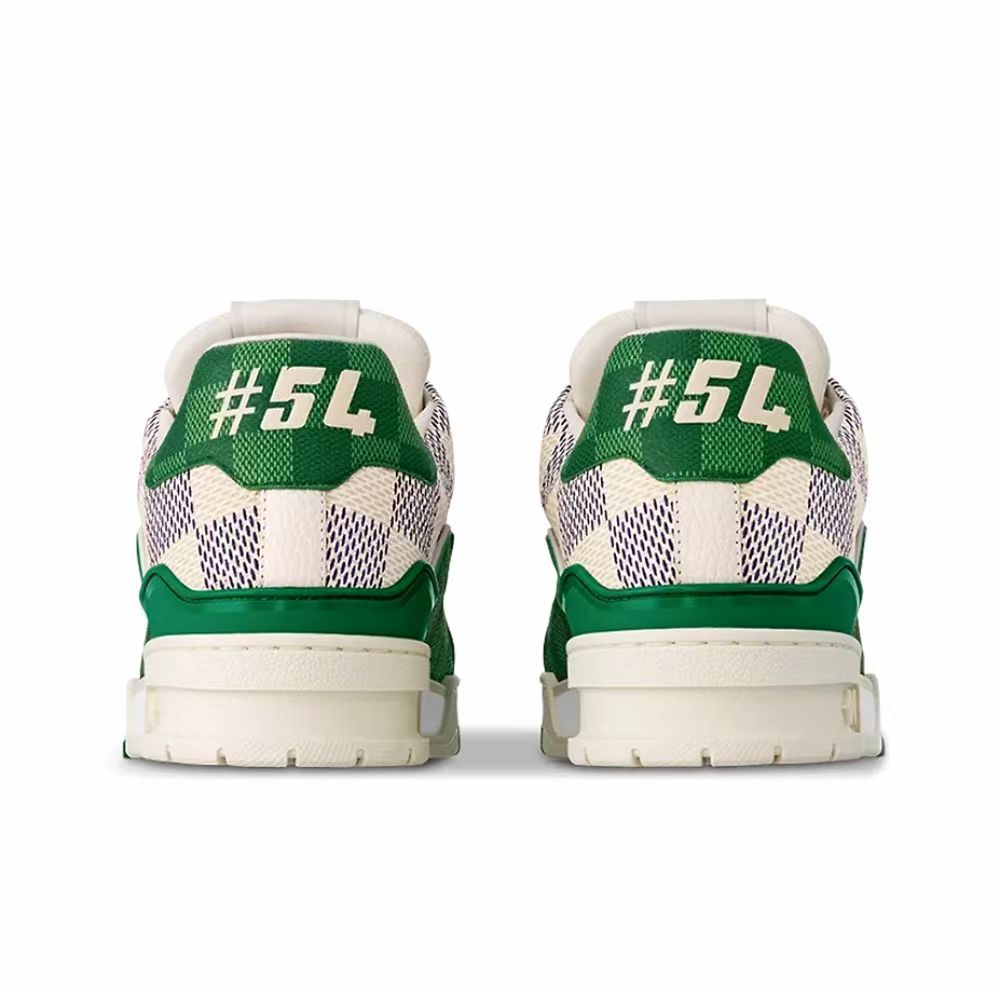 LOUIS VUITTON Trainer Leather fun color wear-resistant low-top board shoes white green unisex