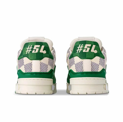 LOUIS VUITTON Trainer Leather fun color wear-resistant low-top board shoes white green unisex