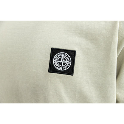 Stone Island Logo Tee In Cream