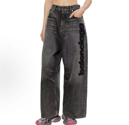 Balenciaga SS26 Holiday collection - Cotton embroidered low-rise wide-leg jeans - Loose fit - Men's and women's versions are the same