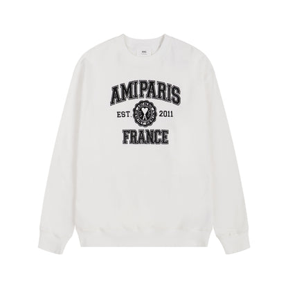 AMI Paris Retro Hoodie Beige