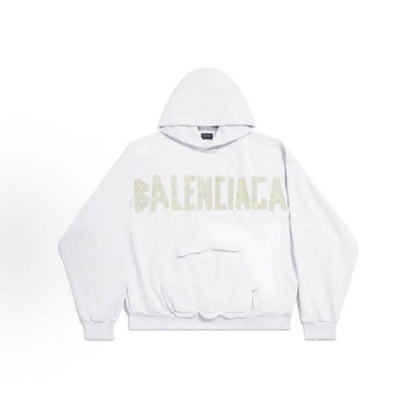 Balenciaga SS24 Hole-embroidered Letter Print Hooded Sweater in Loose Fit - The same style for both men and women