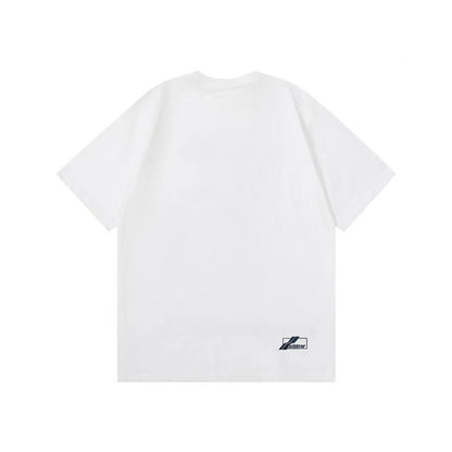 WE11DONE Contrasting Barrage Print Tee White