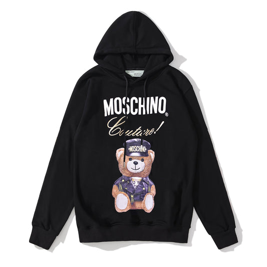 Off-White bear print hooded sweater black