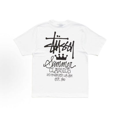 Stussy SS26 - Summer CLASSICS - Trendy Crown Letter Logo Printed Casual Short-Sleeved T-Shirt - The same style for both men and women