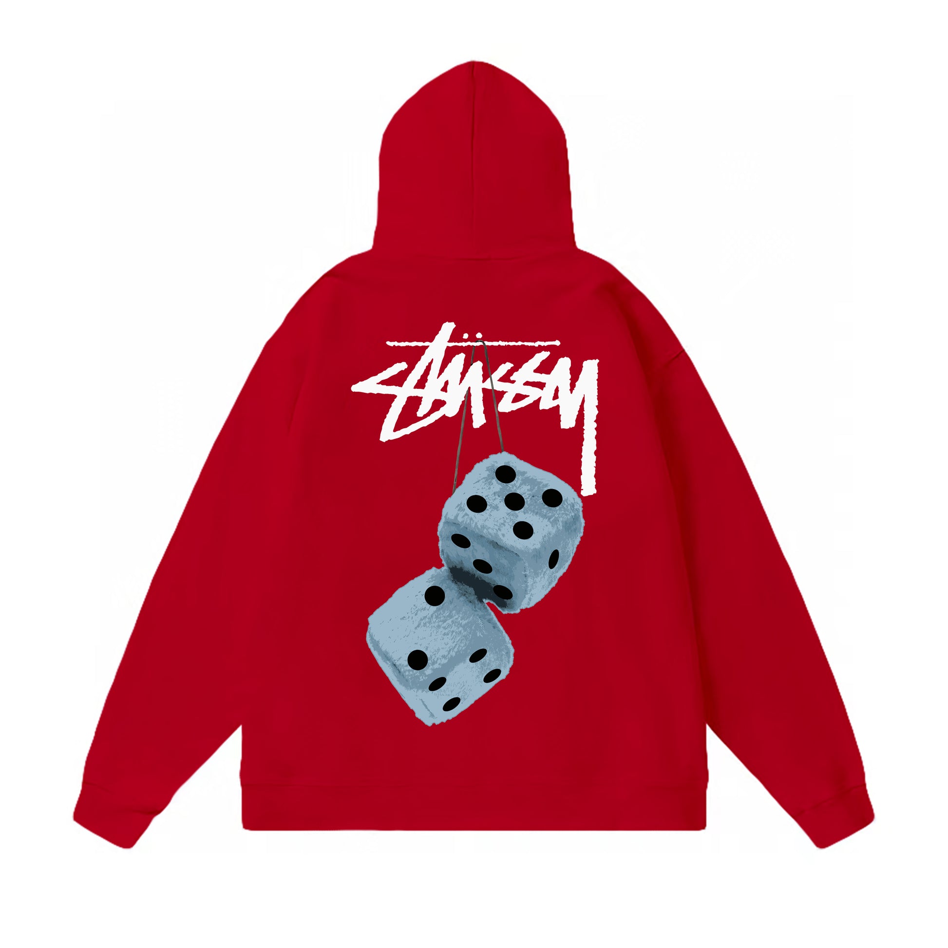 STUSSY DICE PRINT HOODIE RED