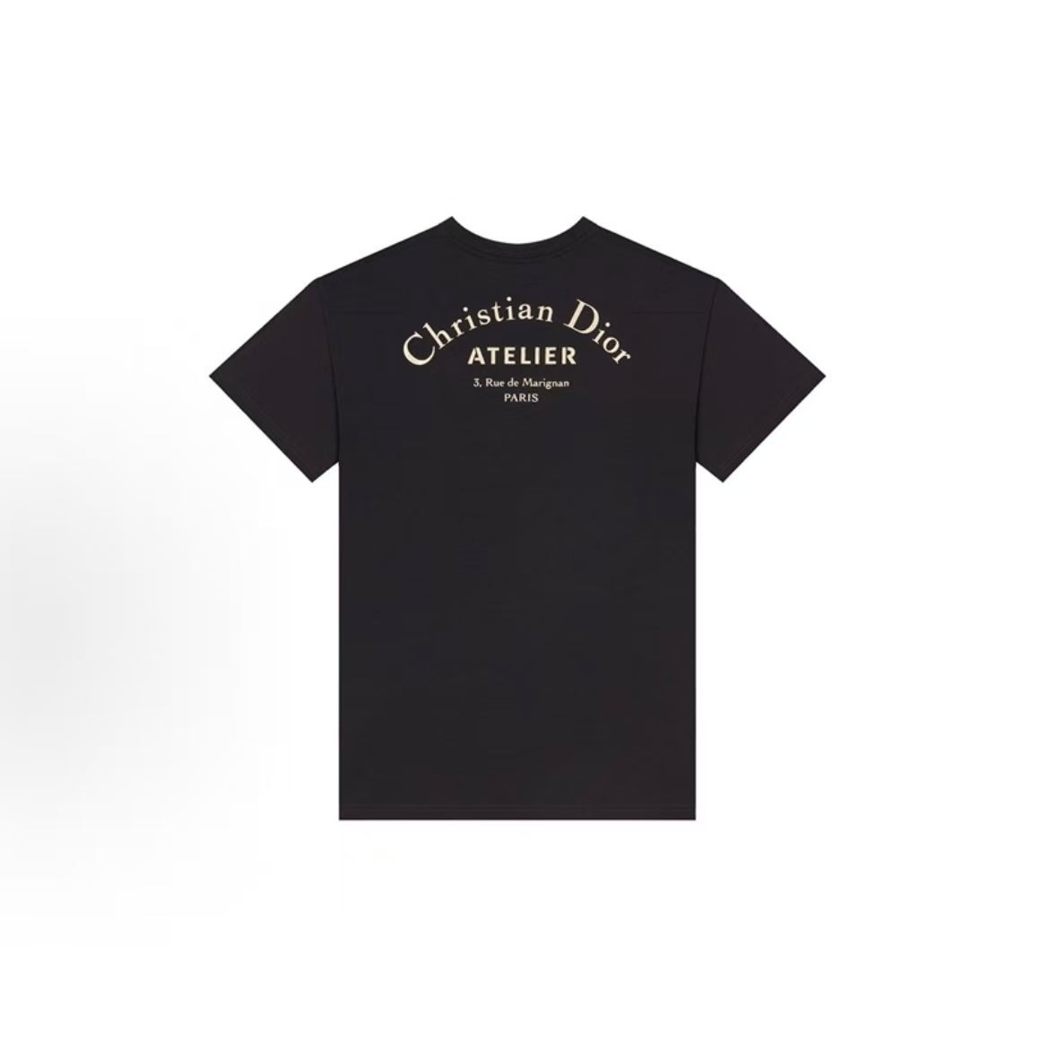DIOR (Dior) SS20 "Christian Atelier" Logo Round-neck Short-sleeved T-shirt - Men's and Women's style are the same. Black color.