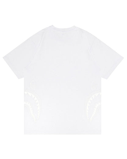A Bathing Ape Side Shark Tee In White