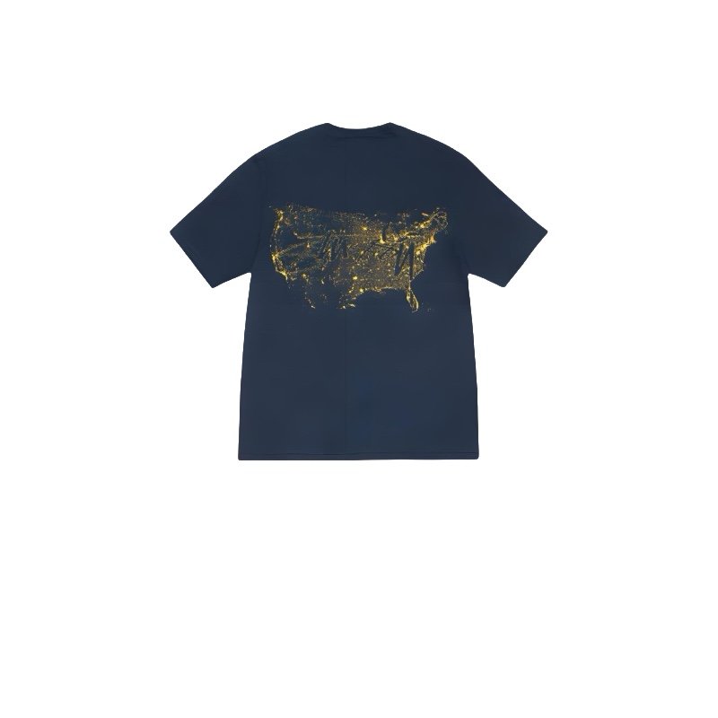 STUSSY SPLASH INK PRINT TEE BLUE