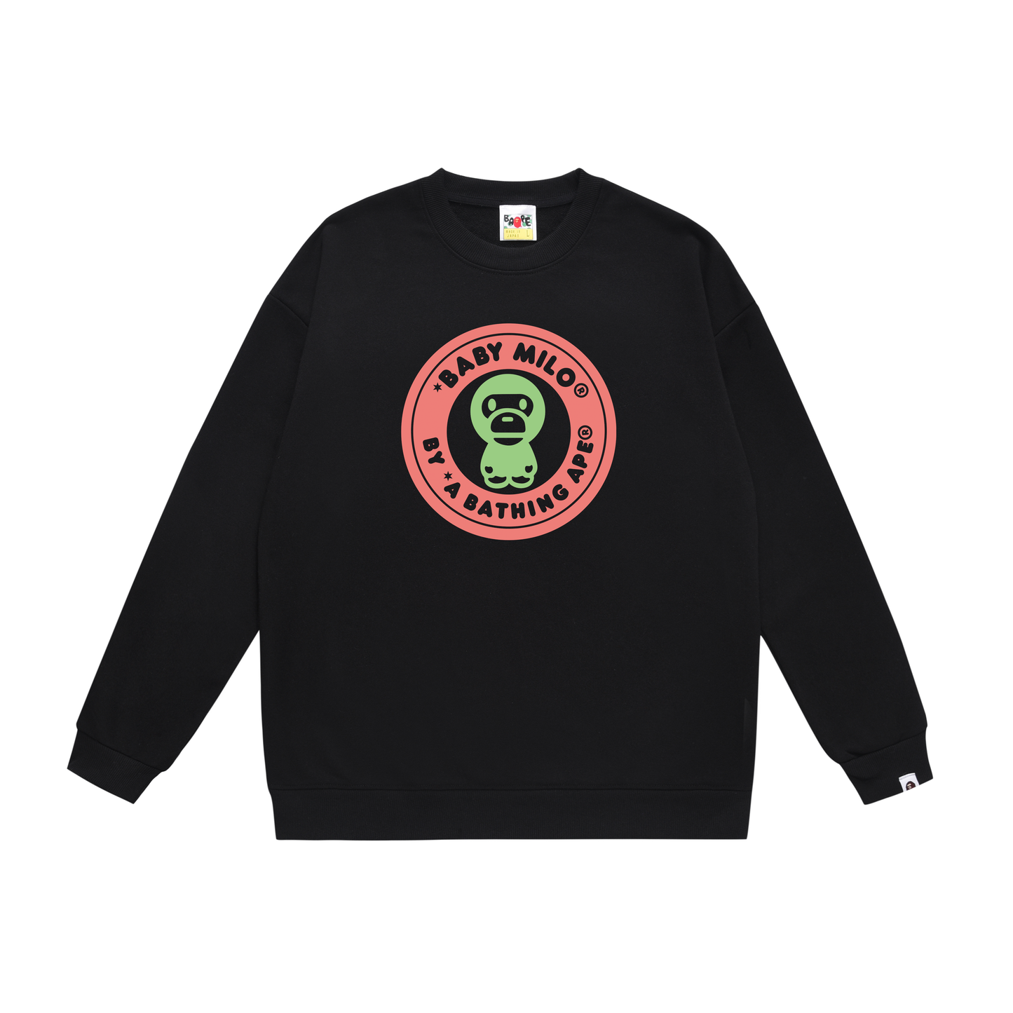 A Bathing Ape Baby Milo Print Hoodie Black