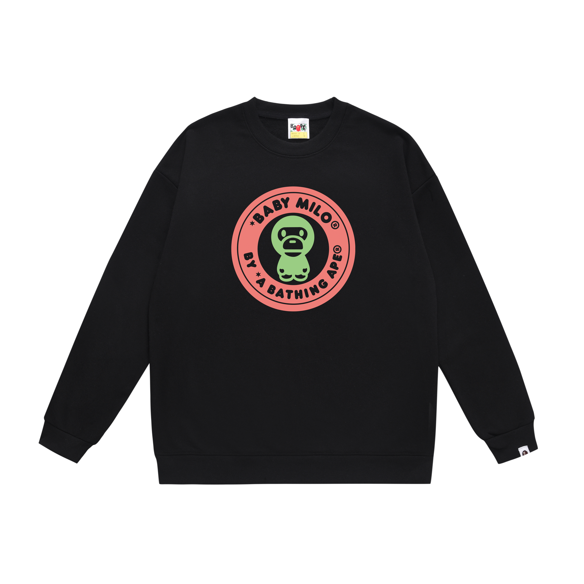 A Bathing Ape Baby Milo Print Hoodie Black