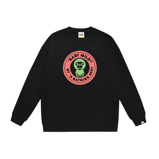 A Bathing Ape Baby Milo Print Hoodie Black