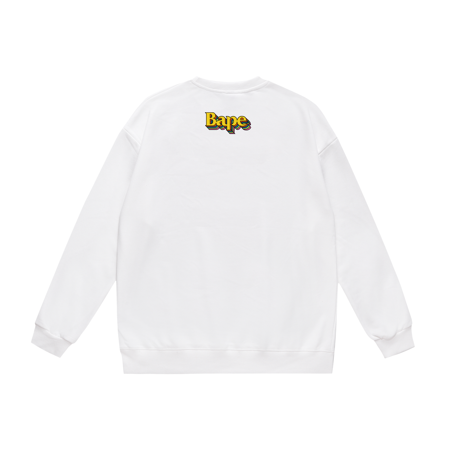 A Bathing Ape Rainbow Letters Print Hoodie White
