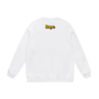 A Bathing Ape Rainbow Letters Print Hoodie White