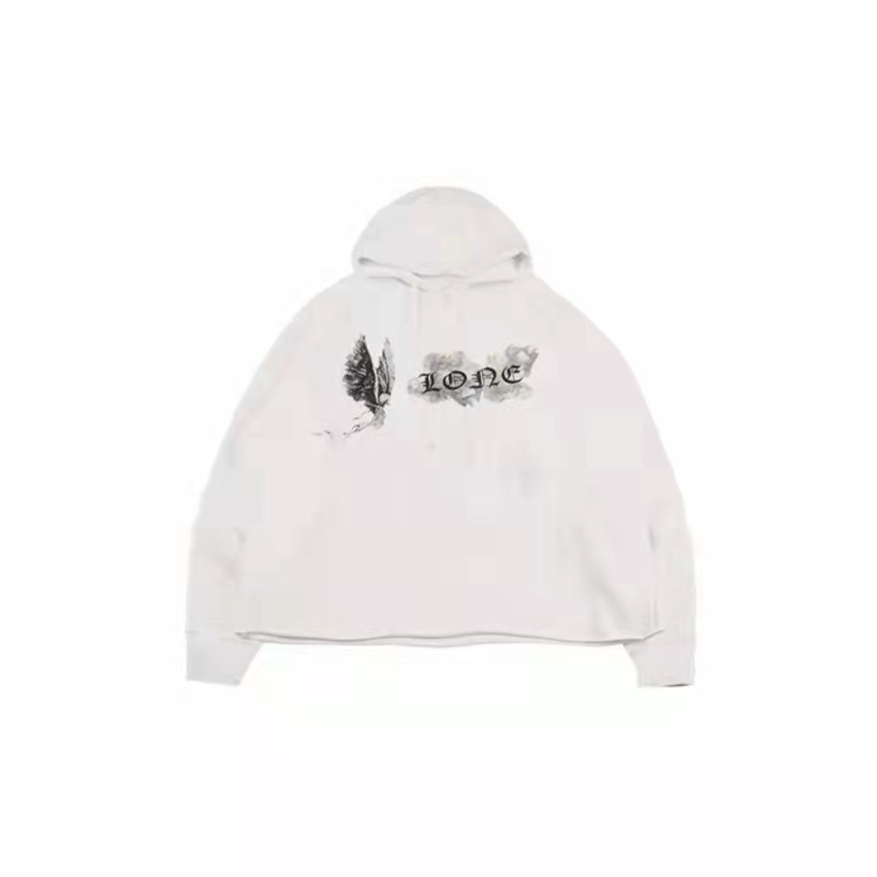 VLONE Smoke Angel Print Hoodie Beige/Black