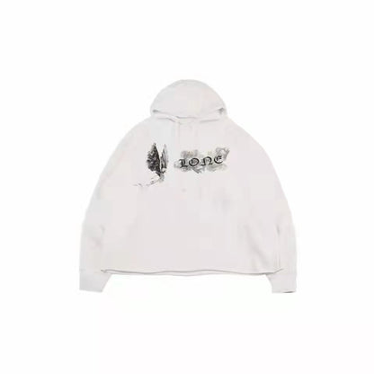 VLONE Smoke Angel Print Hoodie Beige/Black